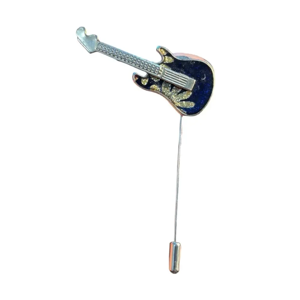 Rock Guitar Lapel Pin Handmade Vintage Brooch Upcycled Music Lover Gift